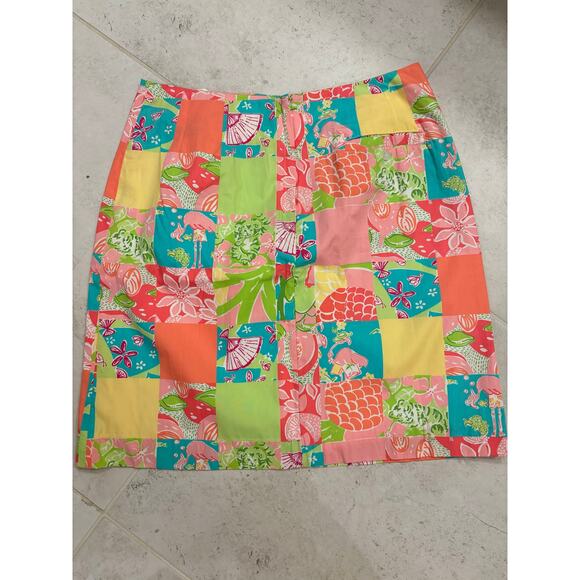 Vintage Lilly Pulitzer White Label NWT Patchwork Skirt Size 10 - Picture 2 of 5